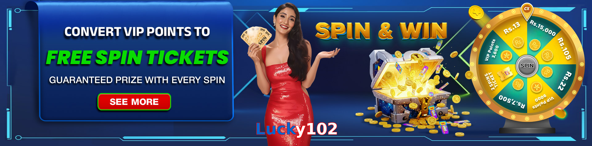Main screen of Lucky102 pk page for PK players